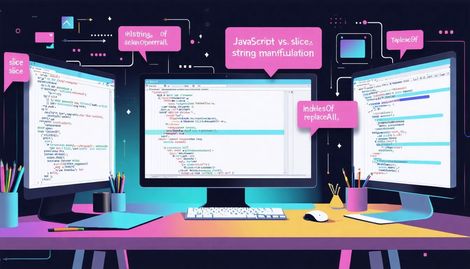 JS string işlemleri: kesme, arama, değiştirme ve template literal örnekleri